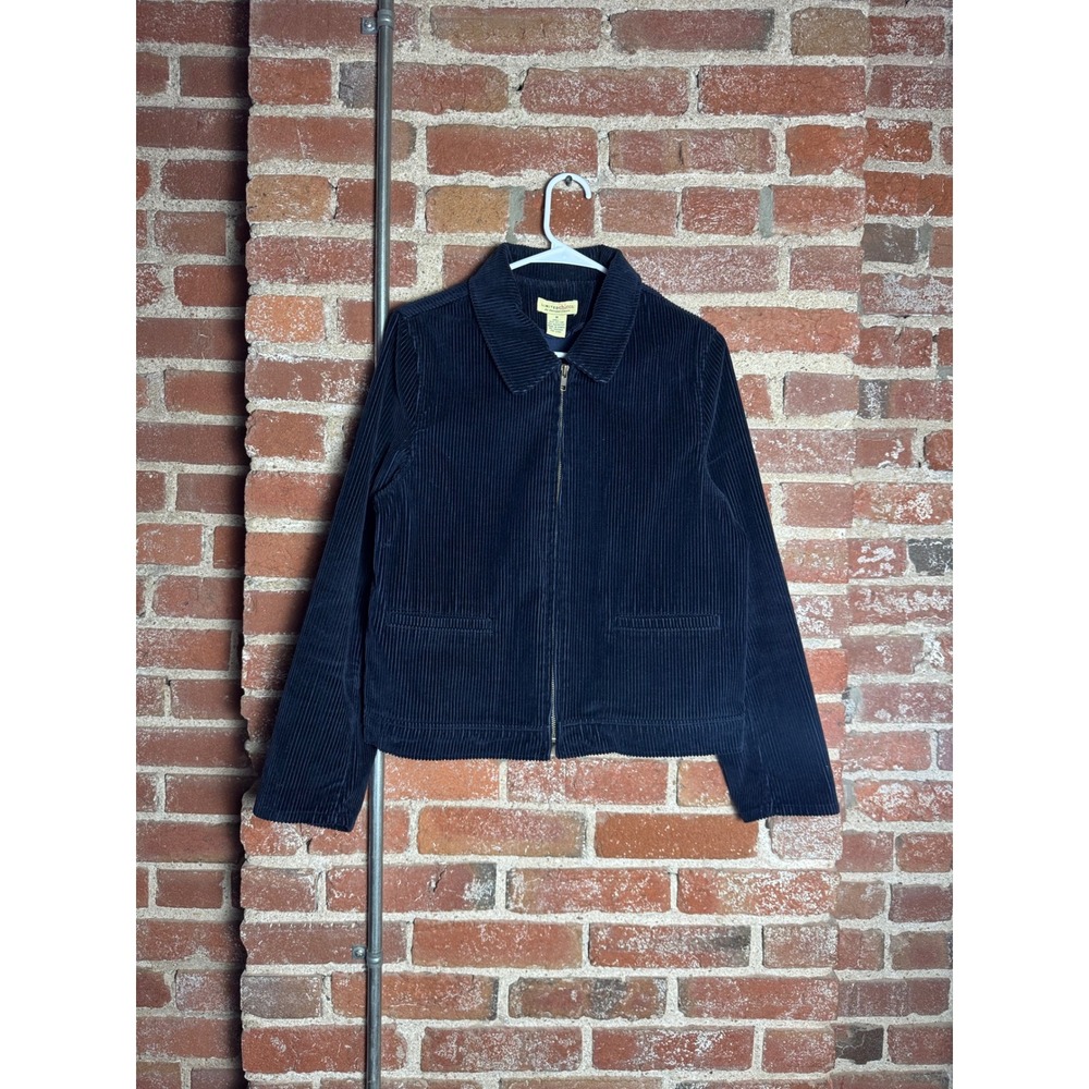 Limited Chinos Navy Blue Corduroy Full Zip Jacket Women Size Medium